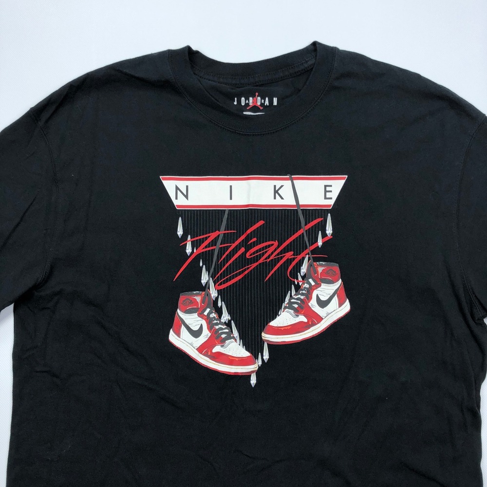 Nike Jordan Flight Oversized T-Shirt Womens Small Black Graphic Sneaker Tee - Picture 2 of 9